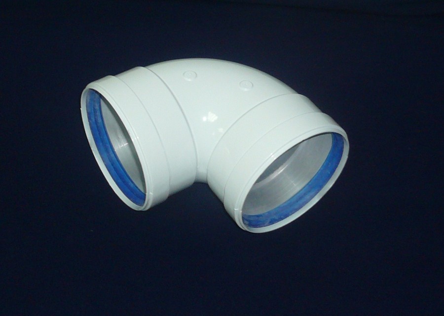 Codo 90 aluminio blanco de 127 mm