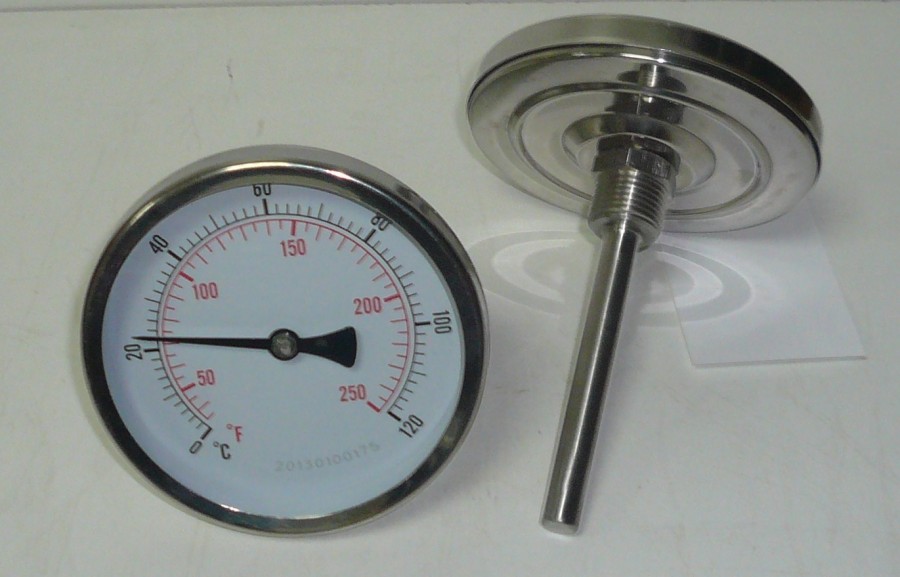 Termómetro inox dorsal 0-120º vaina 100 mm de 1/2