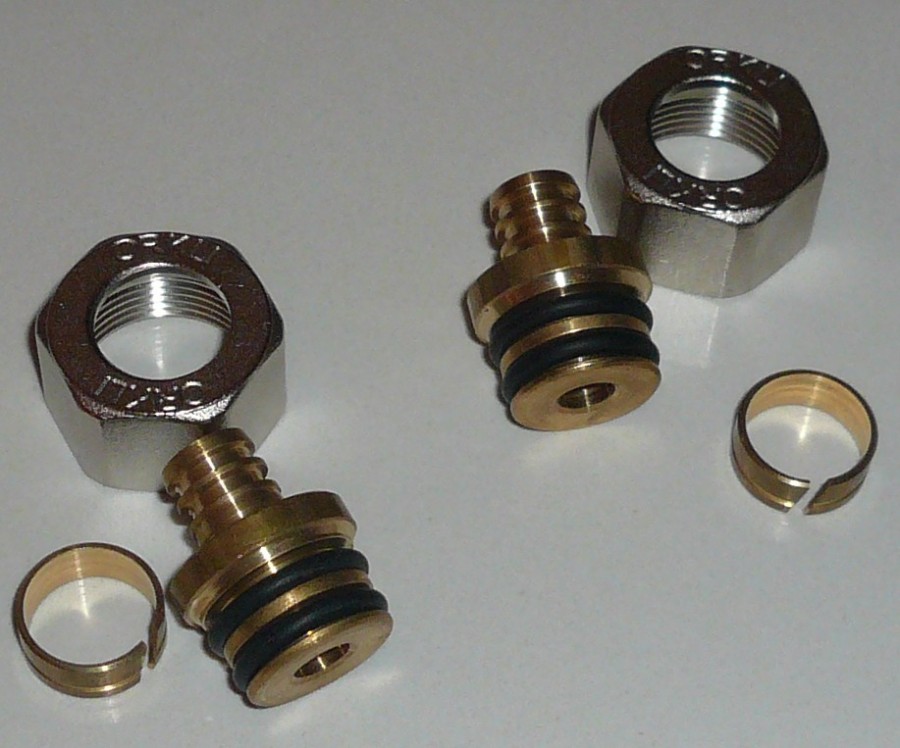 Conexión compresión para tubo PB de 15 mm (juego)