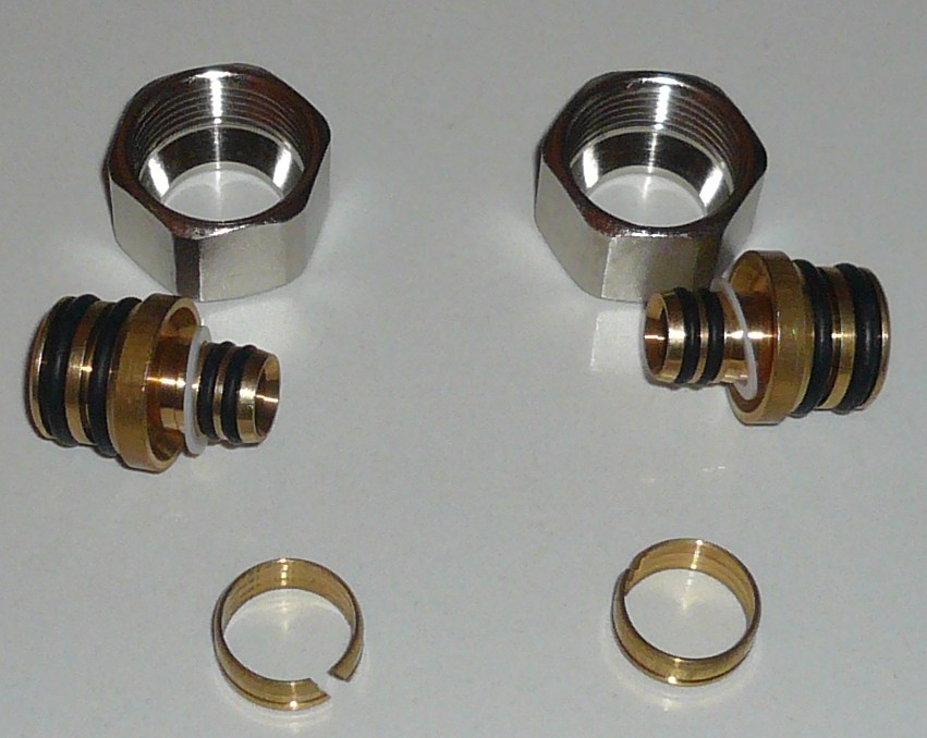 Conexión compresión para tubo multicapa de 16 mm (juego)
