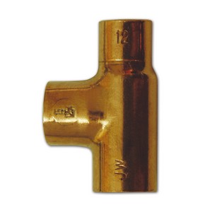 T cobre reducida H-H-H de 15-12-15 mm