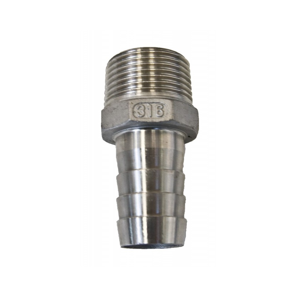 Entronque manguera inox 1/4 macho x 9 mm