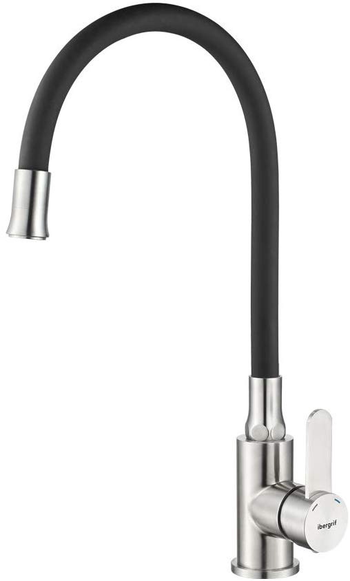 Grifo de Cocina Negro con Cao Flexible Universal