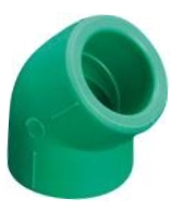 Codo 45 PPr hembra - hembra de 110 mm