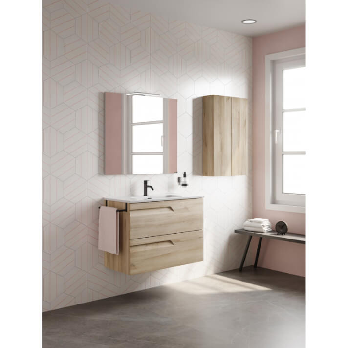 Mueble de bao suspendido Vitale 60cm 2 cajones (incluye lavabo)