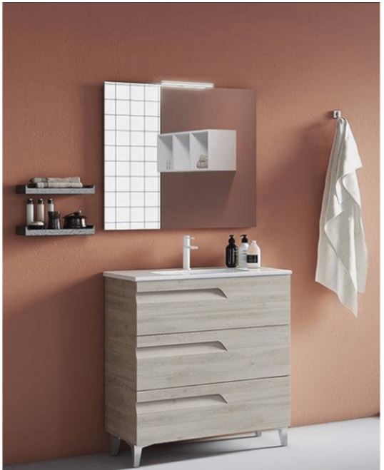 Mueble de baño 3 cajones con lavabo cerámico 100 cm VITALE