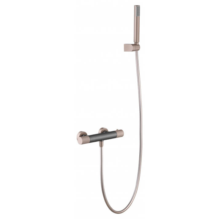 Grifo de ducha termosttico gris mate y champagne Line IMEX