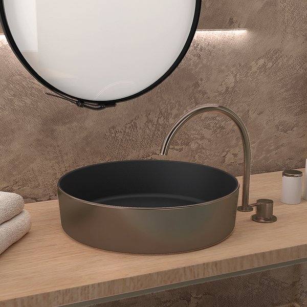 Lavabo Osiris negro bronce