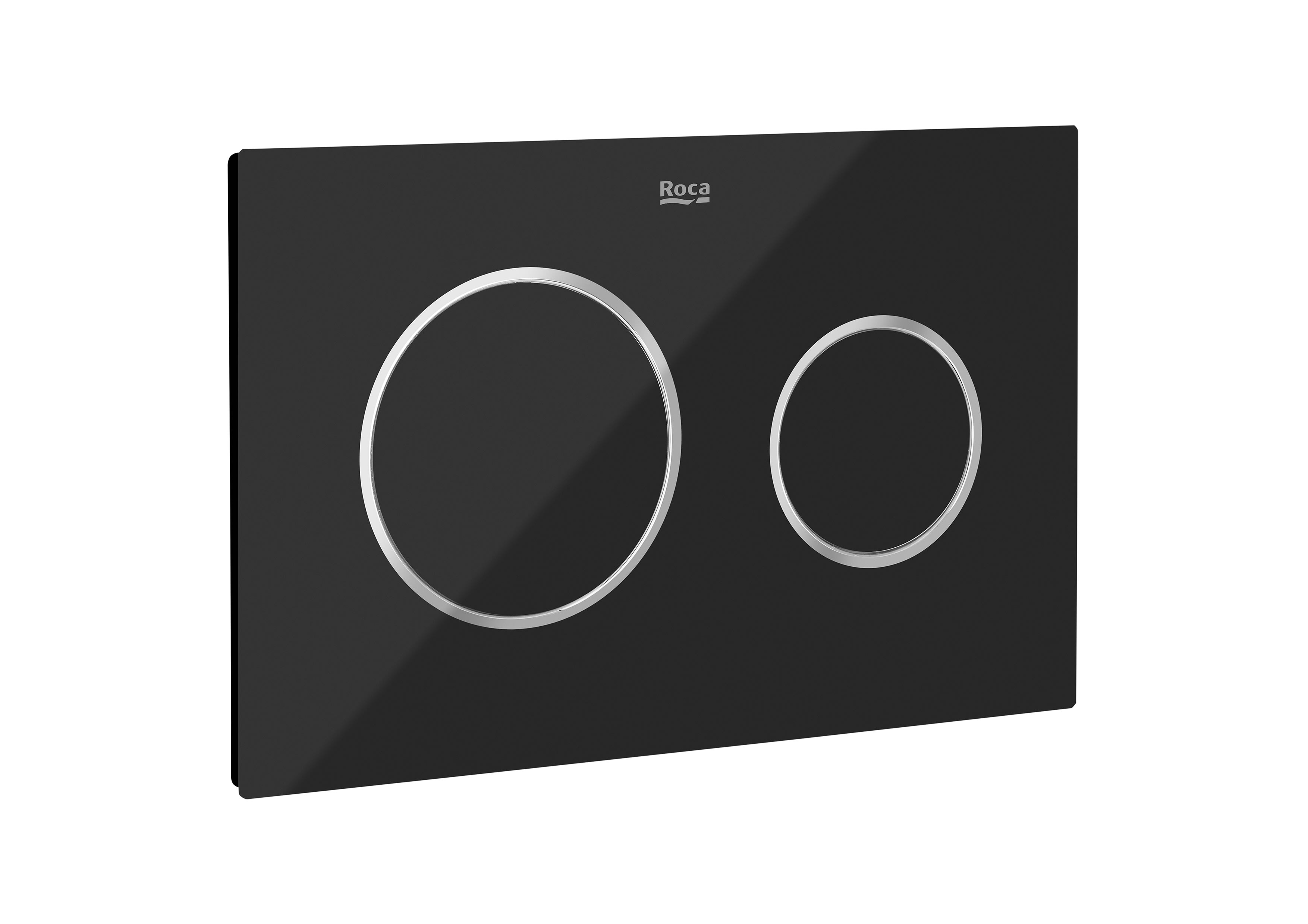 Placa de accionamiento para inodoro Roca In-Wall PL10 Dual One descarga doble pulsador negro