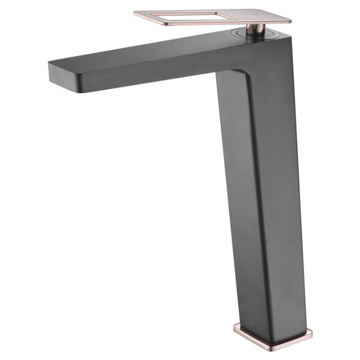 Grifo lavabo cao alto negro oro rosa Suecia IMEX