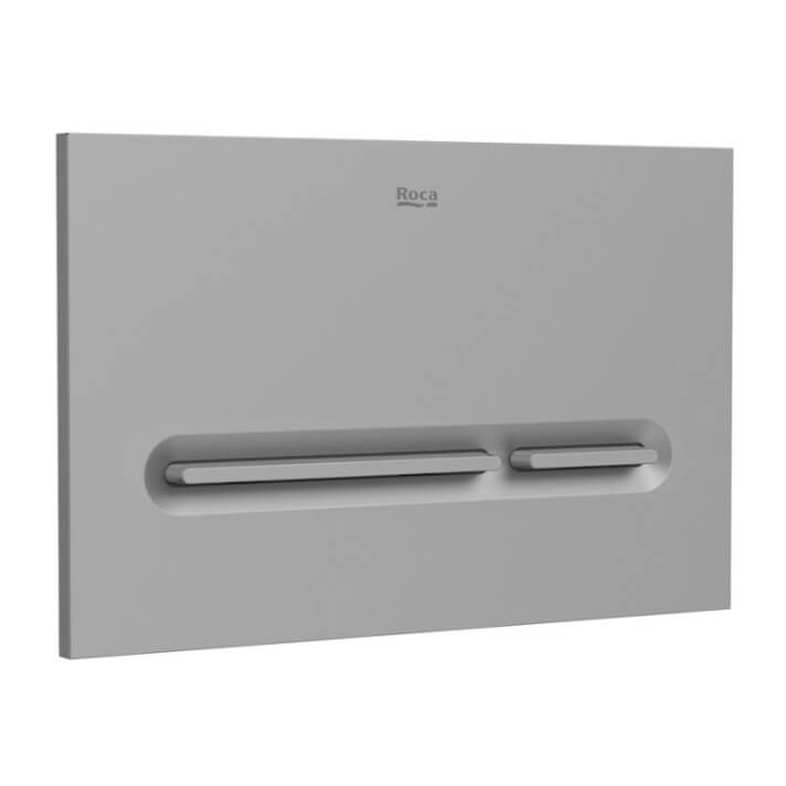 Placa pulsadora para sistemas de doble descarga en acabado color gris PL5 Dual One Roca