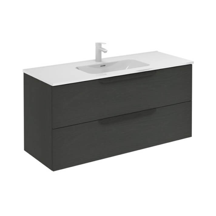 Mueble de lavabo URBAN suspendido con dos cajones 120 cm