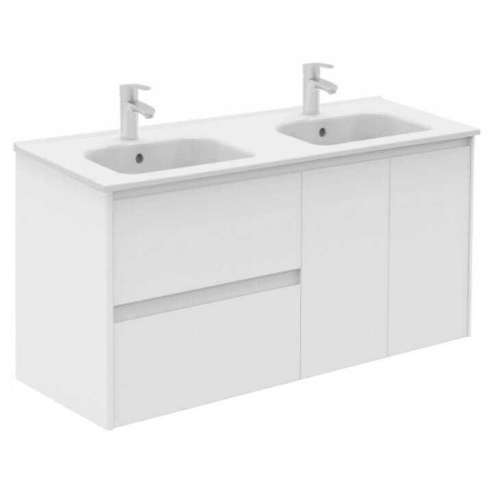 Mueble de bao ALFA de 120 cm. blanco mate con dos senos