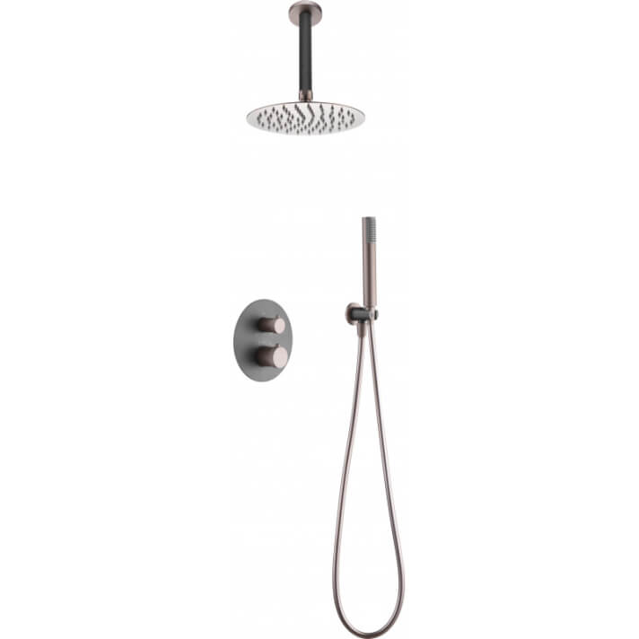 Conjunto termosttic empotrado gris mate y champagne Top IMEX