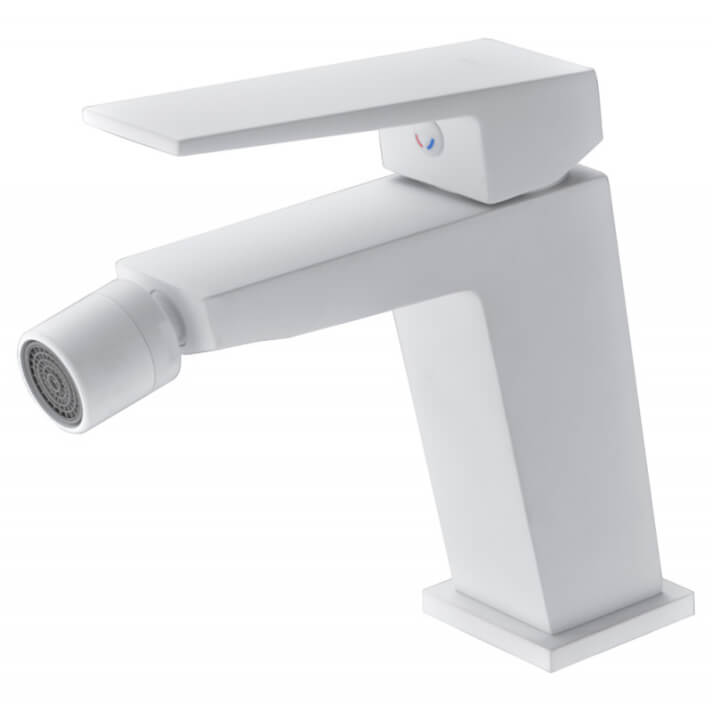 Grifo monomando de bid con una rtula orientable y de cierre cermico de acabado blanco Art IMEX