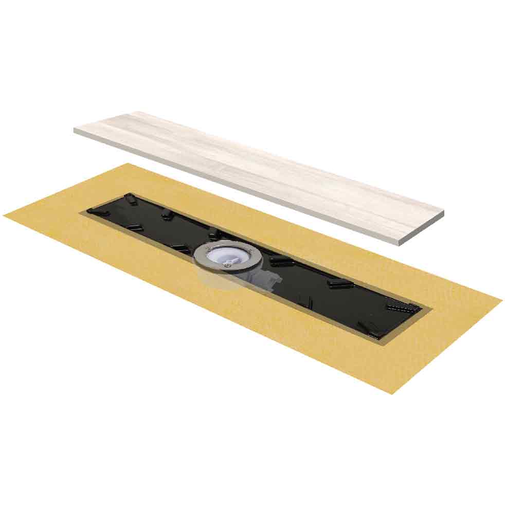 Base lineal 10x60 cm LEVEL con lmina DRY50 termosellada REVESTECH