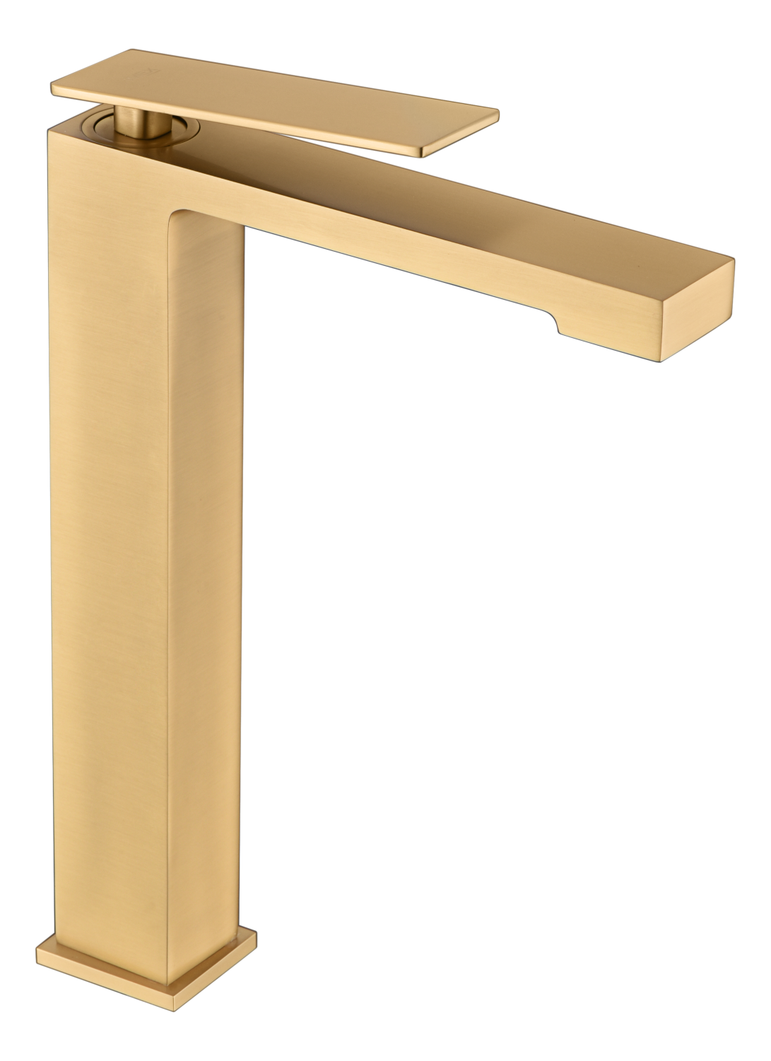 Grifo monomando con cao alto para lavabo oro cepillado Pisa IMEX