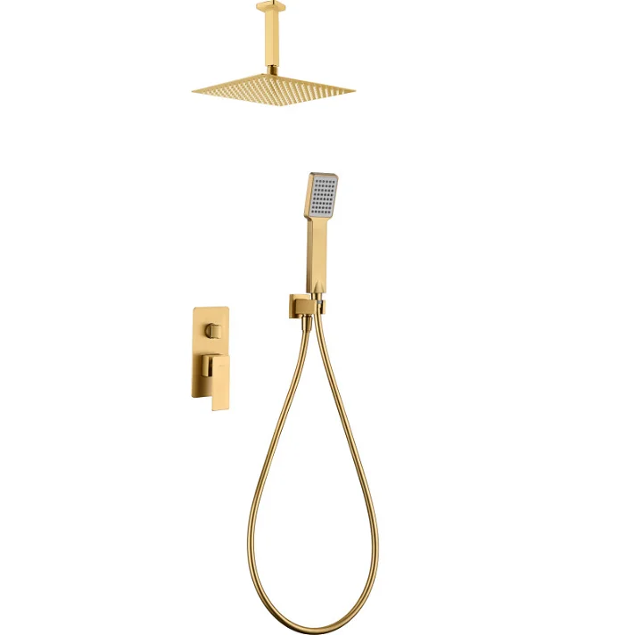 Conjunto de ducha empotrado de 2 vas oro cepillado Catania IMEX
