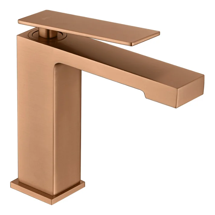 Grifo monomando para lavabo oro rosa cepillado Pisa IMEX