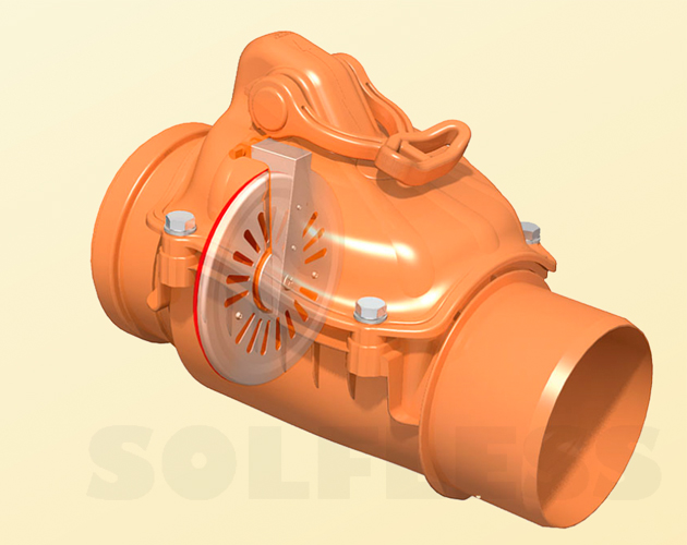 V�lvula anti-retorno PVC teja macho - hembra de 110 mm