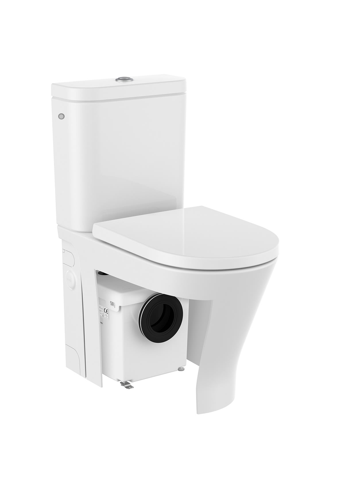 Inodoro The Gap Round D-Trit compacto con triturador sanitario integrado (A34T0N2000) ROCA