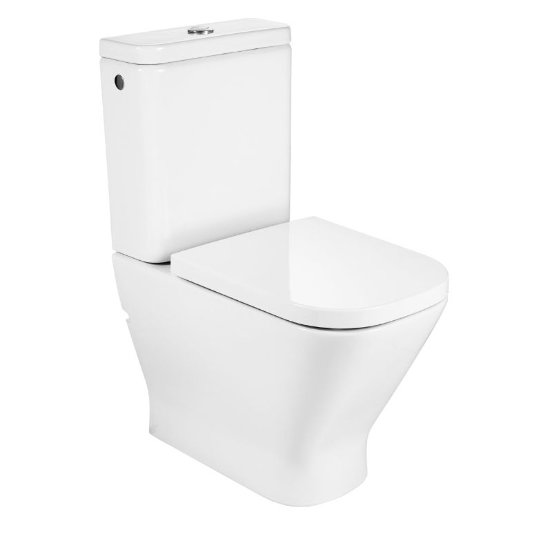 Inodoro tanque bajo The Gap Square compacto blanco asiento amortiguado ROCA